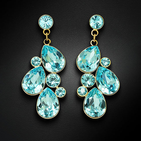 Серьги "Fillori Burvība (Aqua Bohemica)" с кристаллами Preciosa™